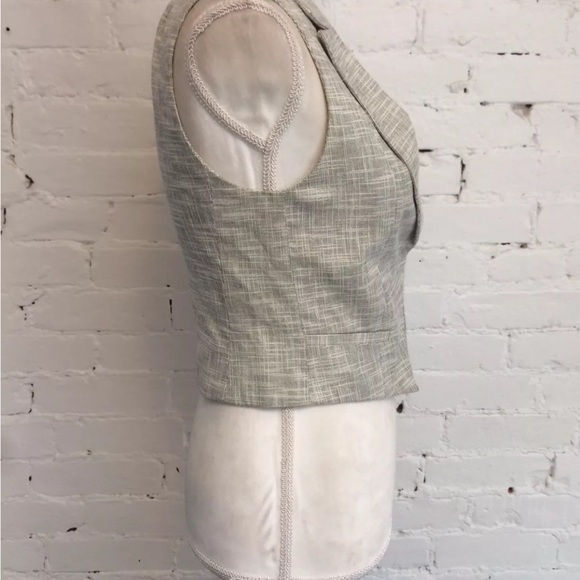 Adam Adam Lippes cropped shrunken vest black crosshatch size 0 - Picture 4 of 6